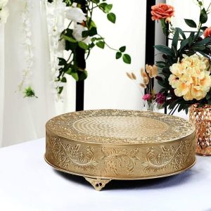 18 inch Gold Round Embossed Metal Cake 