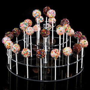 30 Holes Clear Acrylic 3 Tier Round Cupcake Dessert Holder
