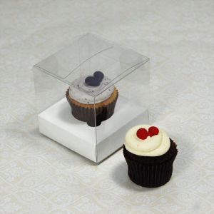 25 sets of Clear Mini Cupcake Box and 1 White Mini Cupcake Holder($1.10 each set)